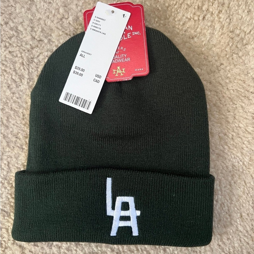 LA Los Angeles beanie dark green American needle